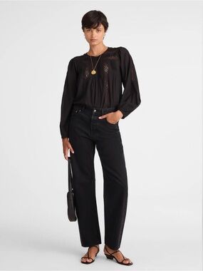Madewell women Darted Barrel-leg black Jeans